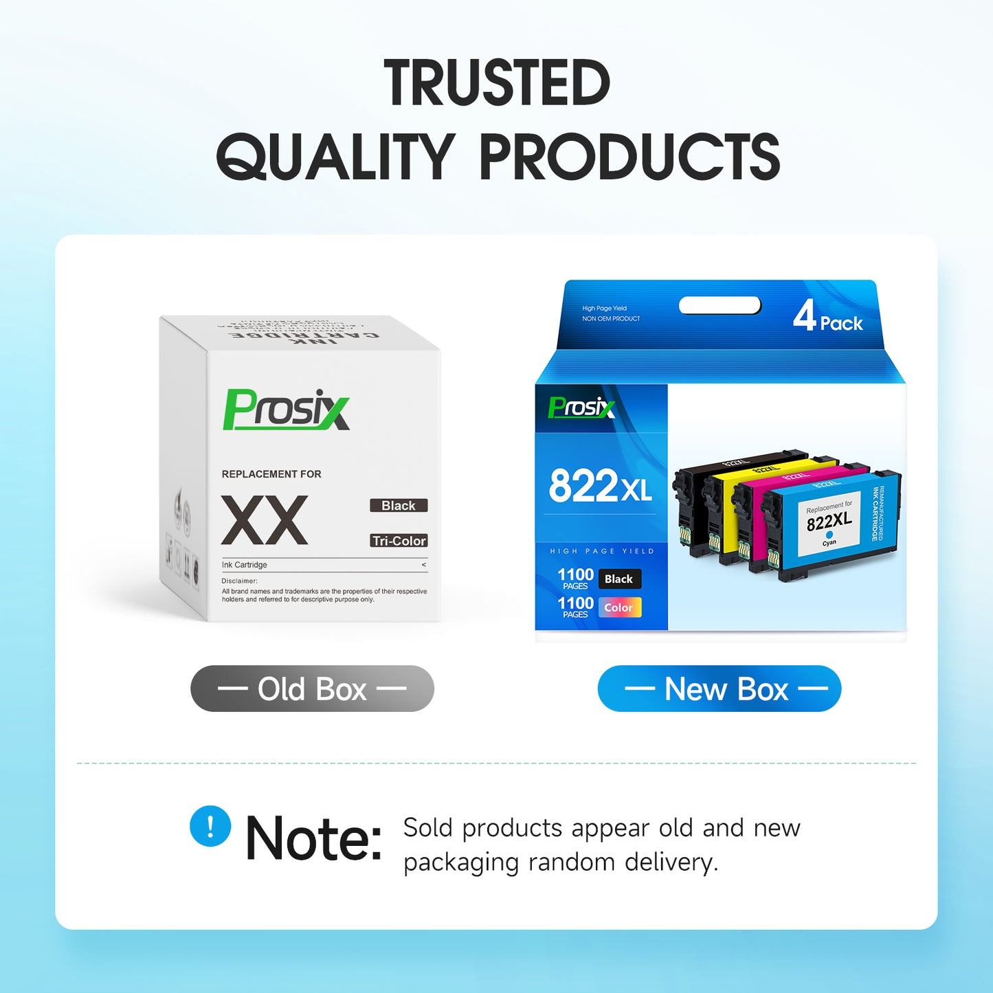 822XL Ink Cartridges for Epson 822XL Printer ink Works with WorkForce Pro WF-3820 | WF-3823 | WF-4820 | WF-4830 | WF-4833 | WF-4834(BK, C, M, Y), 4-Pack