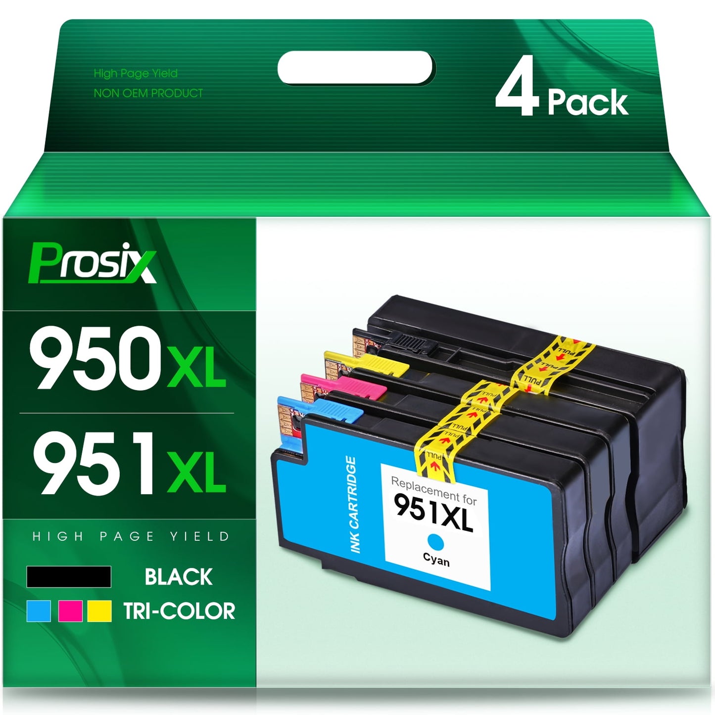 950XL 951XL Ink Cartridges for HP 950 and 951 ink cartridges for HP OfficeJet Pro 8600 8610 8620 8615 8616 8620 8625 276DW 251DW Printer (1 Black, 1 Cyan, 1 Magenta, 1 Yellow, 4-Pack)