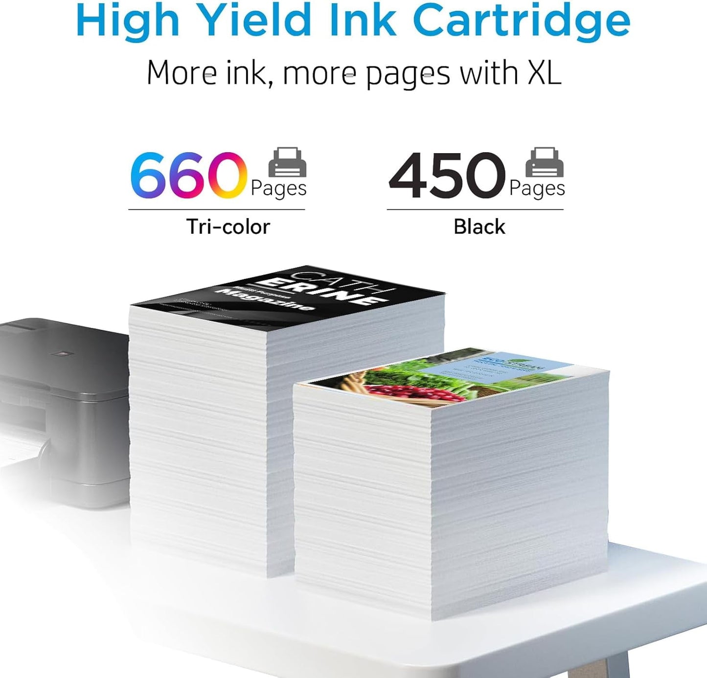 64xl Ink Cartridge for HP 64xl High-yield Ink Cartridges, (Black, Tri-Color), 2-Pack