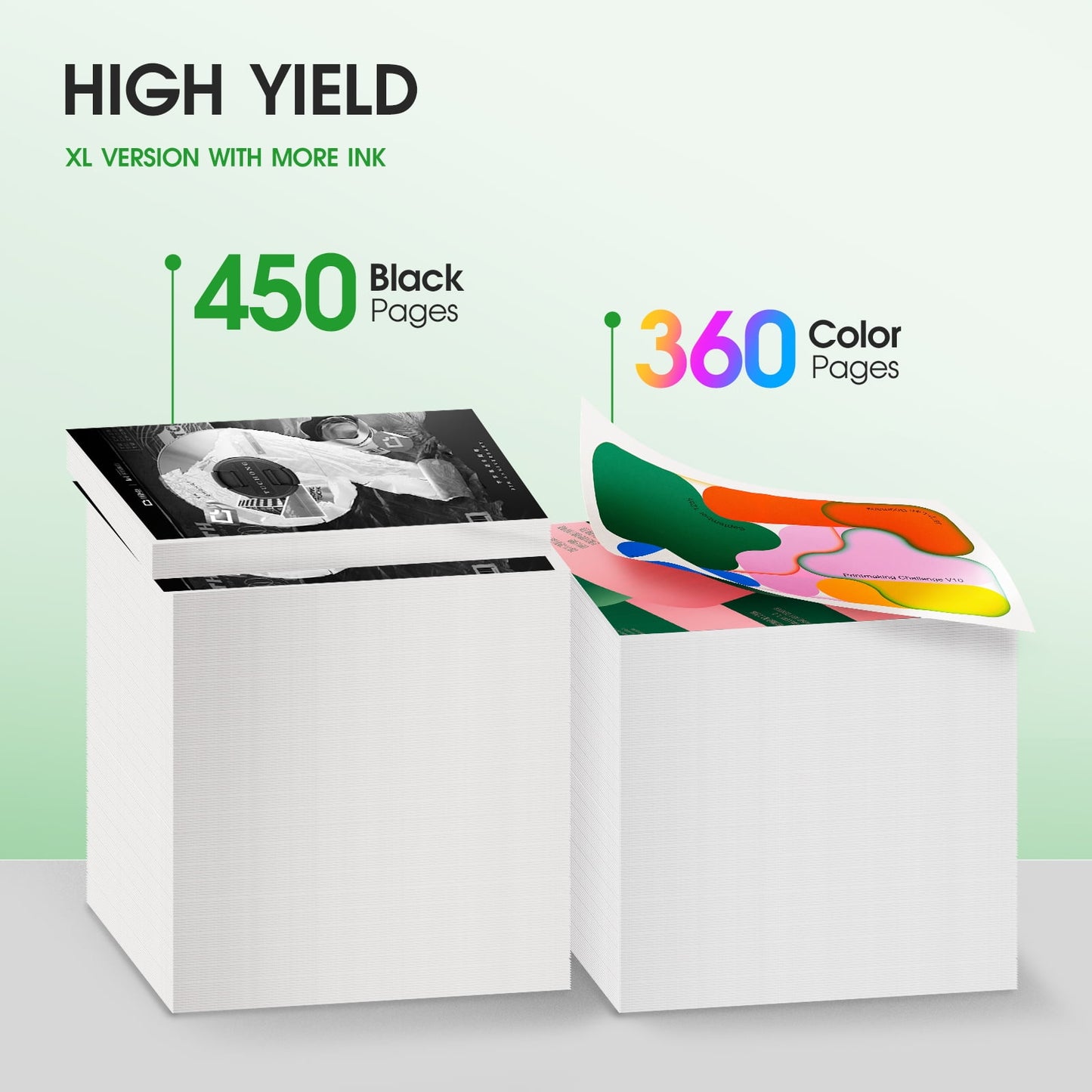65xl Ink Cartridge for HP 65 65xl High-Yield Ink Cartridges, (Black, Tri-Color), 2-Pack