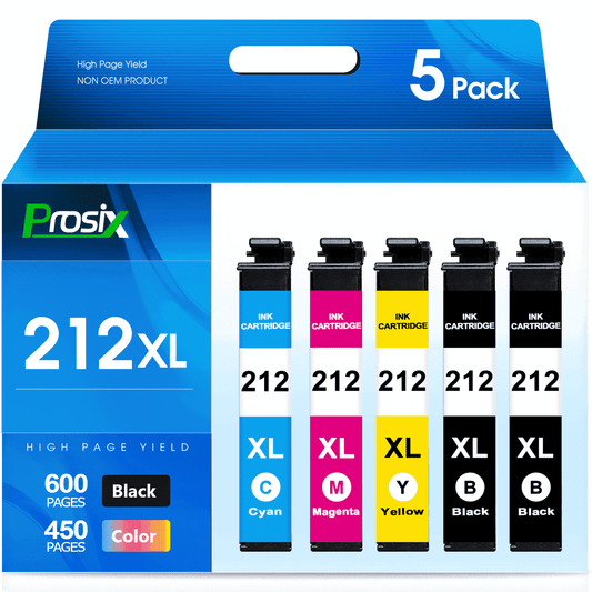 212XL Ink Cartridges for Epson 212XL Printer ink Works with Epson Workforce WF-2850 | WF-2830 || Epson Expression Home XP-4100 | XP-4105 (BK, C, M, Y), 5-Pack